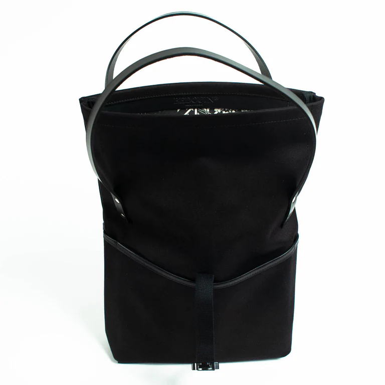 Bosun's Tote - Black roll top tote bag view 3