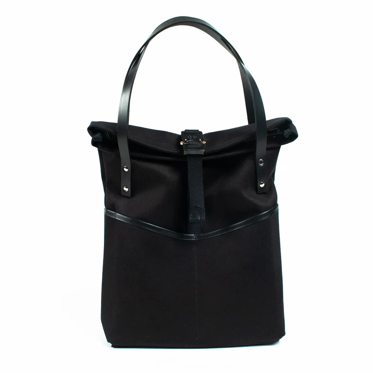 Bosun's Tote - Black roll top tote bag