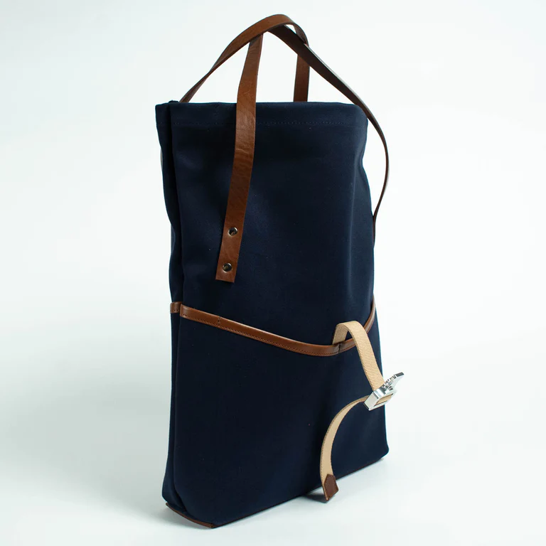 Bosun's Tote - Navy roll top tote bag view 4