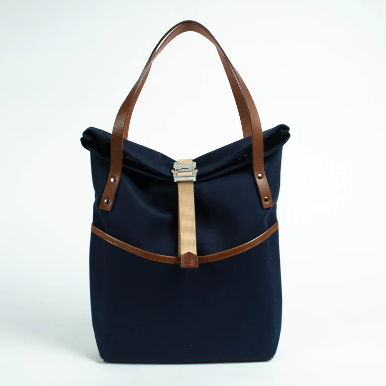 Bosun's Tote - Navy roll top tote bag