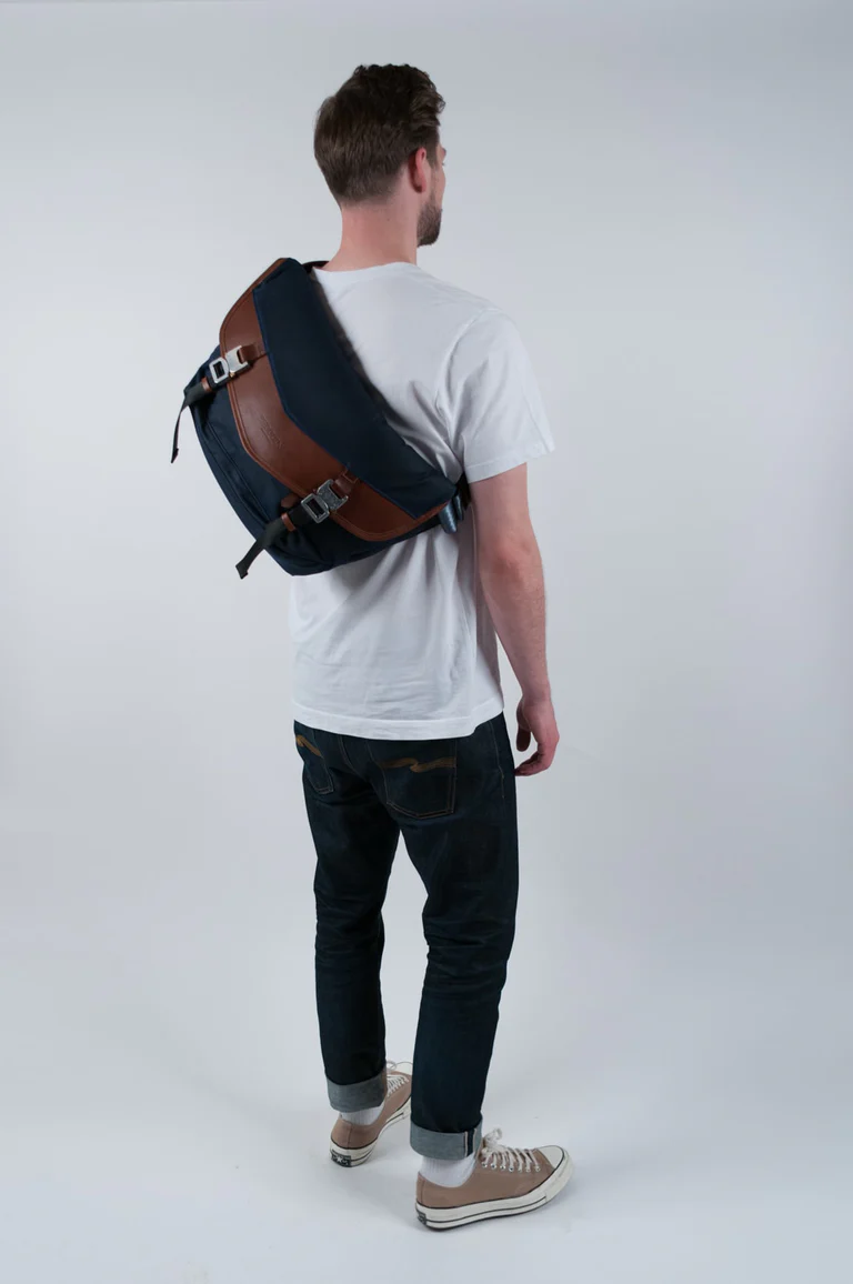 Genghis - Navy messenger bag view 6