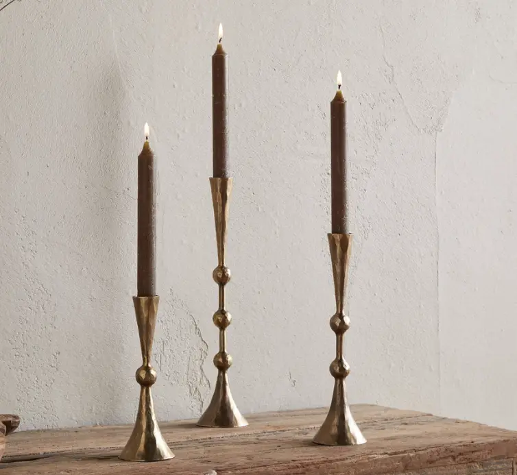 Javanee Candle Holder set - Antique Brass