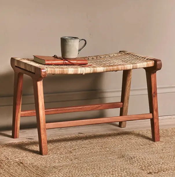 Madrisana Acacia & Rattan Footstool