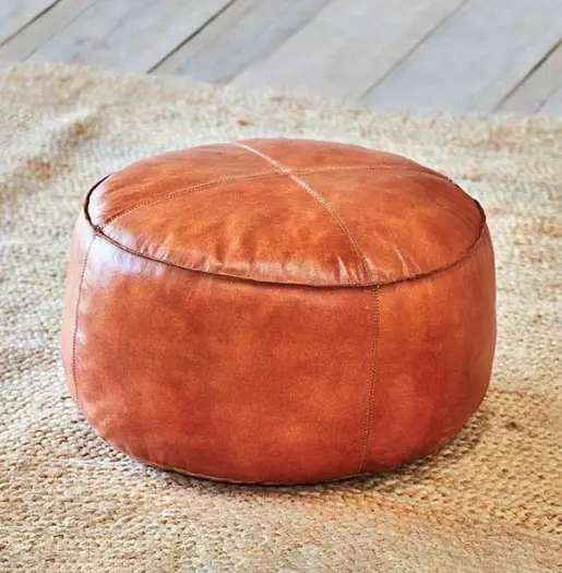 Nadu Leather Pouf