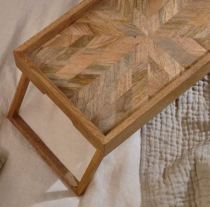 Pawi Mango Wood Breakfast Tray view 2