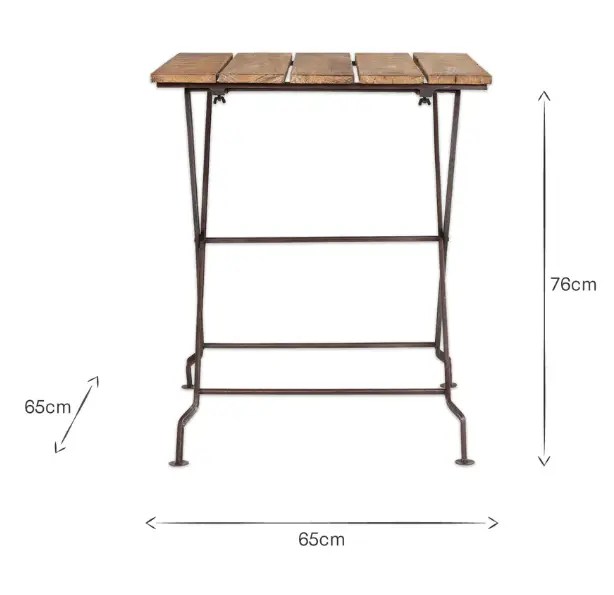 Rishikesh Reclaimed Wood & Iron Folding Table view 4