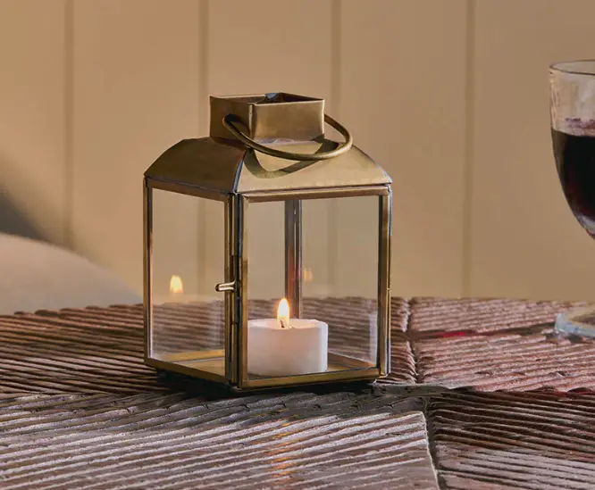 2 x Maro Brass Lantern - Small